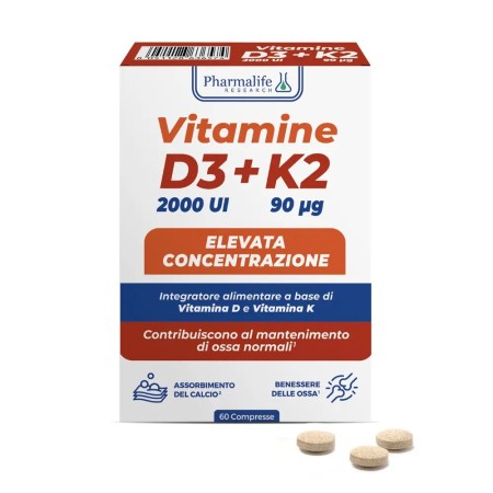 Vitamin D3+K2 2000 IU - 60 Compresse